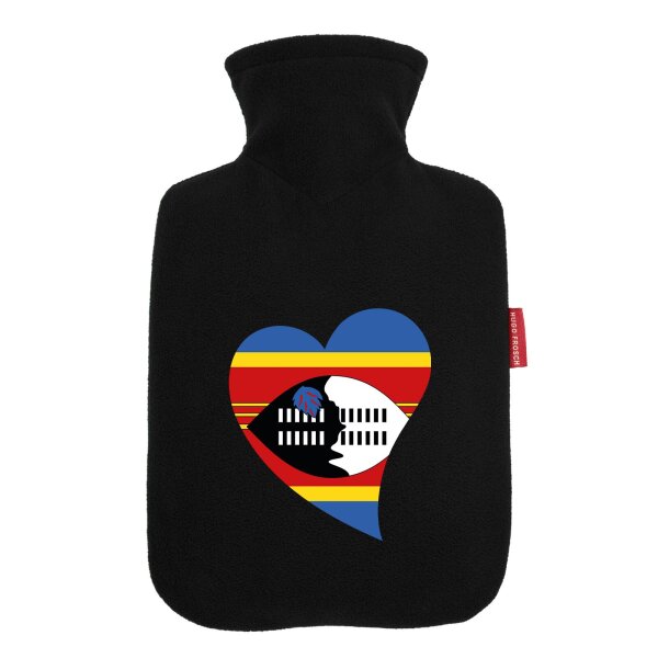 Wärmflasche Swasiland Flagge Herz