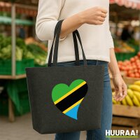 Filzshopper Tansania Flagge Herz, 22 Liter