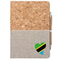 Notizbuch A5 Tansania Flagge Herz 80 Blatt inkl....