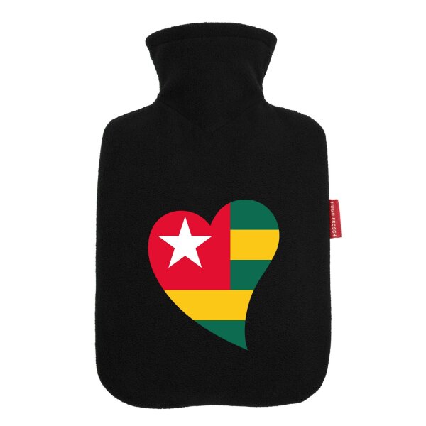 Wärmflasche Togo Flagge Herz