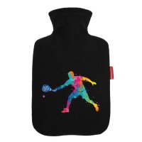 Wärmflasche Padel Tennis bunte Silhouette