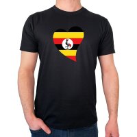 Herren T-Shirt Uganda Flagge Herz