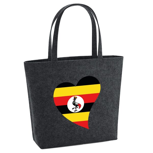 Filzshopper Uganda Flagge Herz, 22 Liter