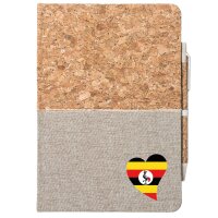 Notizbuch A5 Uganda Flagge Herz 80 Blatt inkl....