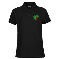 Damen Polo Shirt Sambia Flagge Herz