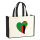 Jutetasche Sambia Flagge Herz 21 Liter Black