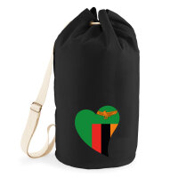 Seesack Sambia Flagge Herz 20 Liter Black