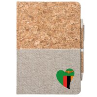 Notizbuch A5 Sambia Flagge Herz 80 Blatt inkl....