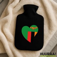 Wärmflasche Sambia Flagge Herz