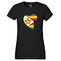 Damen T-Shirt Simbabwe Flagge Herz