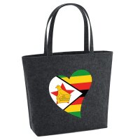 Filzshopper Simbabwe Flagge Herz, 22 Liter
