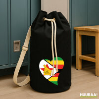 Seesack Simbabwe Flagge Herz 20 Liter Black