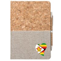 Notizbuch A5 Simbabwe Flagge Herz 80 Blatt inkl....