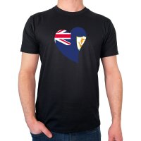 Herren T-Shirt Anguilla Flagge Herz
