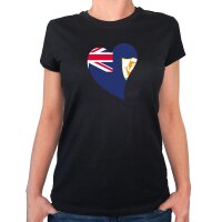 Damen T-Shirt Anguilla Flagge Herz