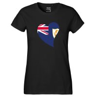 Damen T-Shirt Anguilla Flagge Herz