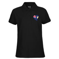 Damen Polo Shirt Anguilla Flagge Herz