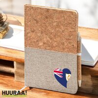 Notizbuch A5 Anguilla Flagge Herz 80 Blatt inkl....