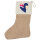 Weihnachtsstrumpf Anguilla Flagge Herz Beige Jute