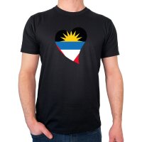 Herren T-Shirt Antigua und Barbuda Flagge Herz