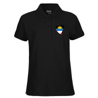 Damen Polo Shirt Antigua und Barbuda Flagge Herz
