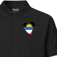 Damen Polo Shirt Antigua und Barbuda Flagge Herz