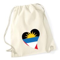 Turnbeutel Antigua und Barbuda Flagge Herz 12 Liter