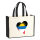 Jutetasche Antigua und Barbuda Flagge Herz 21 Liter Black