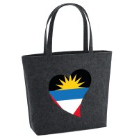 Filzshopper Antigua und Barbuda Flagge Herz, 22 Liter