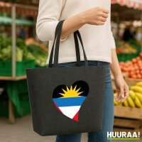 Filzshopper Antigua und Barbuda Flagge Herz, 22 Liter