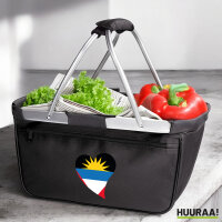 Einkaufskorb faltbar Antigua und Barbuda Flagge Herz 20...
