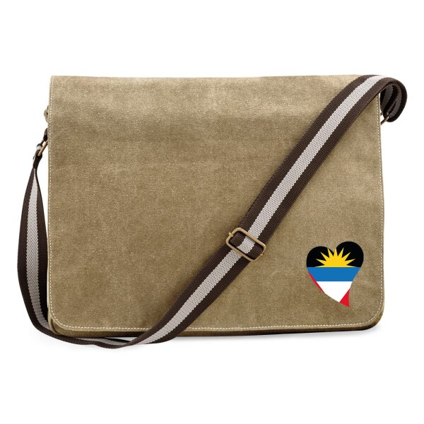 Umhängetasche Antigua und Barbuda Flagge Herz 14 Liter