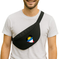 Bauchtasche Antigua und Barbuda Flagge Herz 2,5 Liter Black