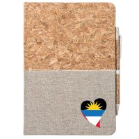 Notizbuch A5 Antigua und Barbuda Flagge Herz 80 Blatt...