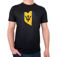 Herren T-Shirt Barbados Flagge Herz