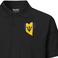 Damen Polo Shirt Barbados Flagge Herz