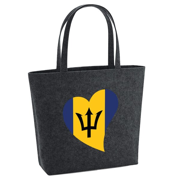 Filzshopper Barbados Flagge Herz, 22 Liter