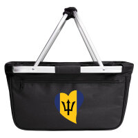 Einkaufskorb faltbar Barbados Flagge Herz 20 Liter Black