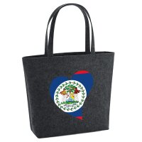 Filzshopper Belize Flagge Herz, 22 Liter