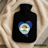 W&auml;rmflasche Belize Flagge Herz