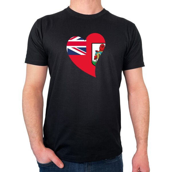 Herren T-Shirt Bermuda Flagge Herz