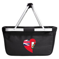 Einkaufskorb faltbar Bermuda Flagge Herz 20 Liter Black