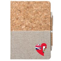 Notizbuch A5 Bermuda Flagge Herz 80 Blatt inkl....
