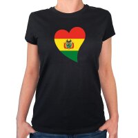 Damen T-Shirt Bolivien Flagge Herz