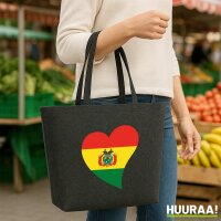 Filzshopper Bolivien Flagge Herz, 22 Liter