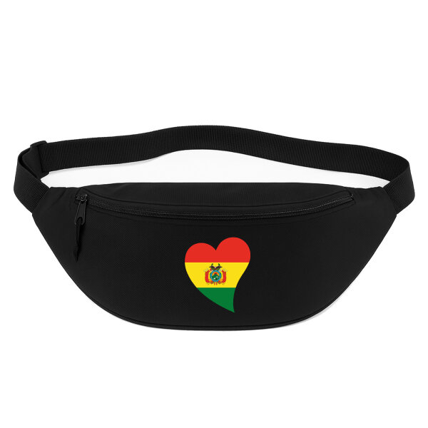 Bauchtasche Bolivien Flagge Herz 2,5 Liter Black