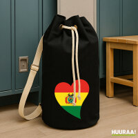 Seesack Bolivien Flagge Herz 20 Liter Black