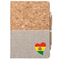 Notizbuch A5 Bolivien Flagge Herz 80 Blatt inkl....