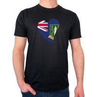 Herren T-Shirt Britische Jungfrau Inseln Flagge Herz