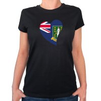 Damen T-Shirt Britische Jungfrau Inseln Flagge Herz